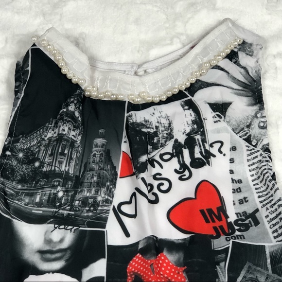 Mauve Love Graphic Beaded Neckline Sleeveless Blouse size M - Picture 9 of 12